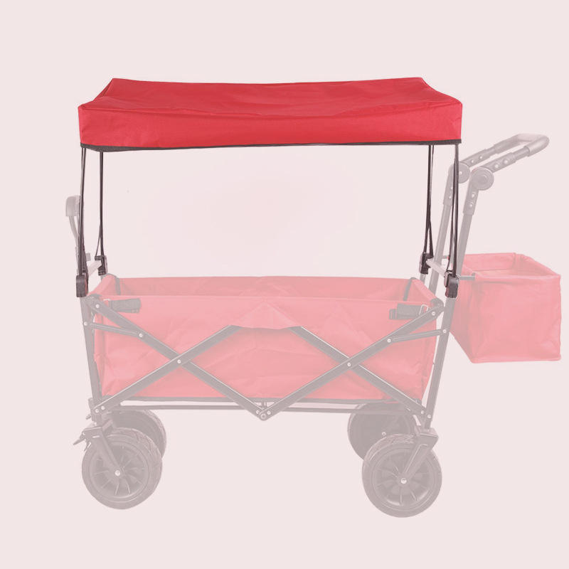 Outdoor Multifunctional Folding Camping Trolley Shopping Cart Camping Trailer Baby Stroller Detachable Sunshade Canopy Accessories