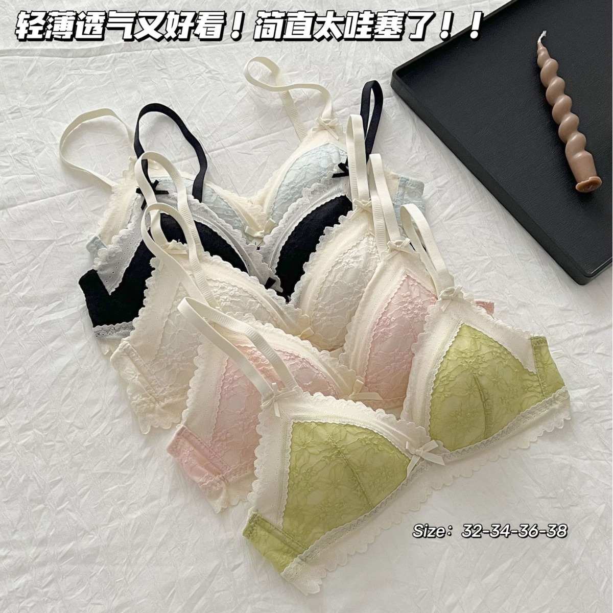 Venta directa de fábrica Comercio electrónico transfronterizo Sudeste de Asia Vietnam Tailandia Ladies French Triangle Cup Sujetador de pecho pequeño Ropa interior