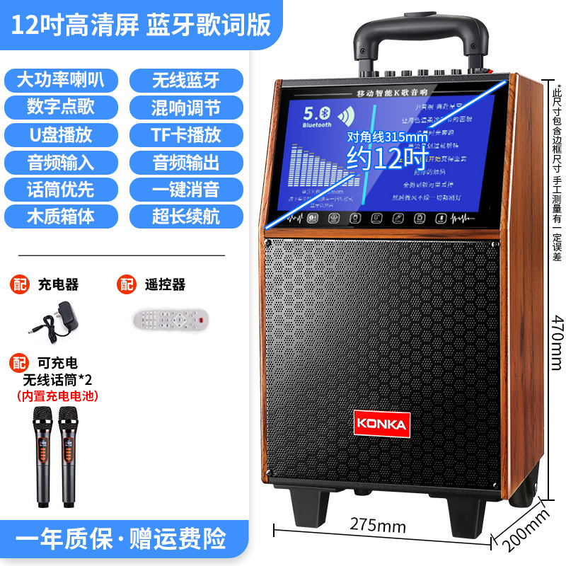 2025广场舞音响户外蓝牙音箱家用k歌带显示屏家庭ktv唱点歌一体机|undefined