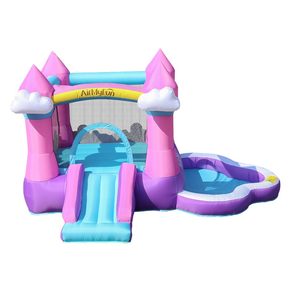 Castillo inflable para niños, tobogán inflable pequeño para interiores, parque de atracciones al aire libre, tobogán con trampolín, castillo de tela Oxford