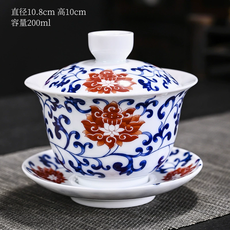 Blue and white ceramic tea cup, big tea set