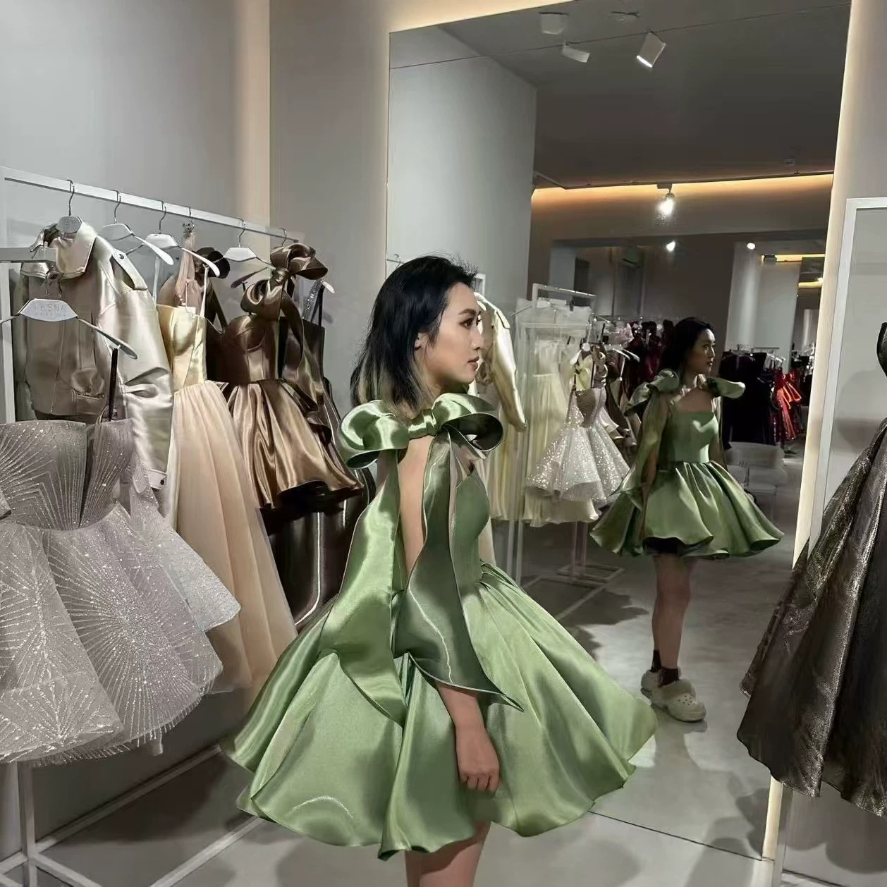 Women's Clothing Retro Bow Strapless Puffy Skirt Suspender Dress For Women Style Birthday Party Wear For Formal & Casual For Women_ecoleips.com