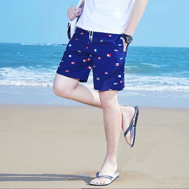 Праздничные короткие брюки пляжные брюки мужские быстровосушенные серфинг брюки большой размер пять очков плавки костюм широкий Songhai