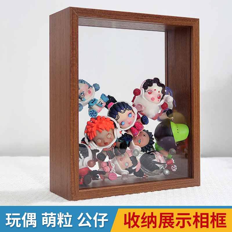 Double-Sided Transparent Hollow Photo Frame Wholesale Bubble Mart Blind Box Storage Three-Dimensional Display Table Display Box Picture Frame