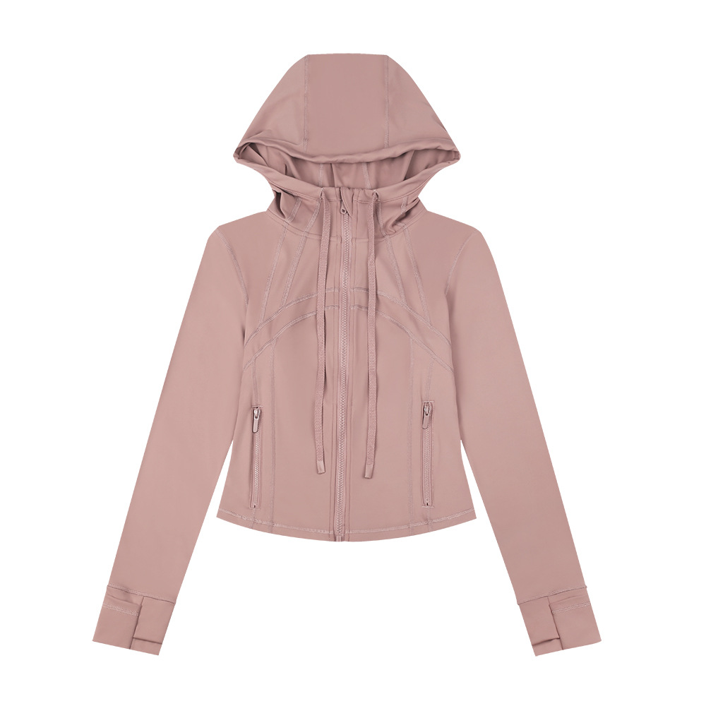 Women's Lightweight Hooded Zip-Up Jacket For Running, Yoga & Gym - Slim Fit Breathable Athletic Top With Moisture-Wicking Fabric_ecoleips.com