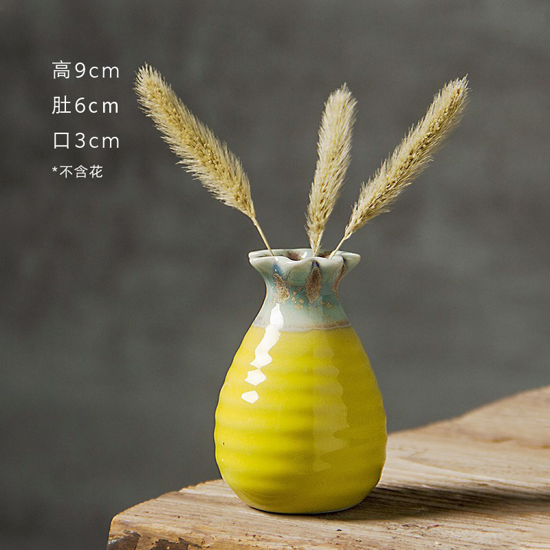 景德镇创意ins风迷你陶瓷小花瓶插干鲜花摄影道具文艺摆件马卡龙|undefined