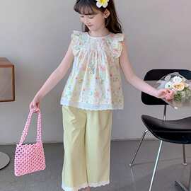 女童夏套装2026新款洋气童装小女孩绝美两件套儿童衣服夏装薄