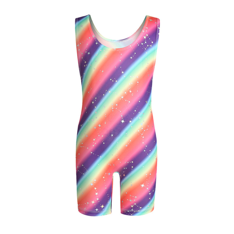 专业儿童体操服无袖修身舞蹈服高弹透气儿童圆领练功服夏季比赛服|undefined