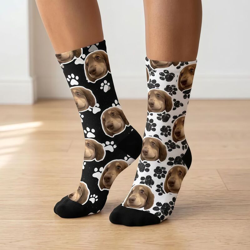 Women's Long Sublimation Socks, Sweat-Absorbent, DIY Digital Printing Sports Socks, Customizable with Patterns, Casual Wear