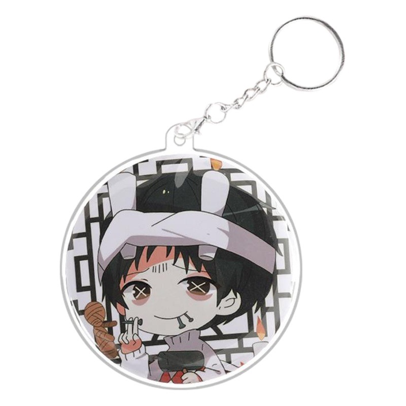 ins58 keychain bar cover 75 round transparent display set student badge pendant anime peripheral