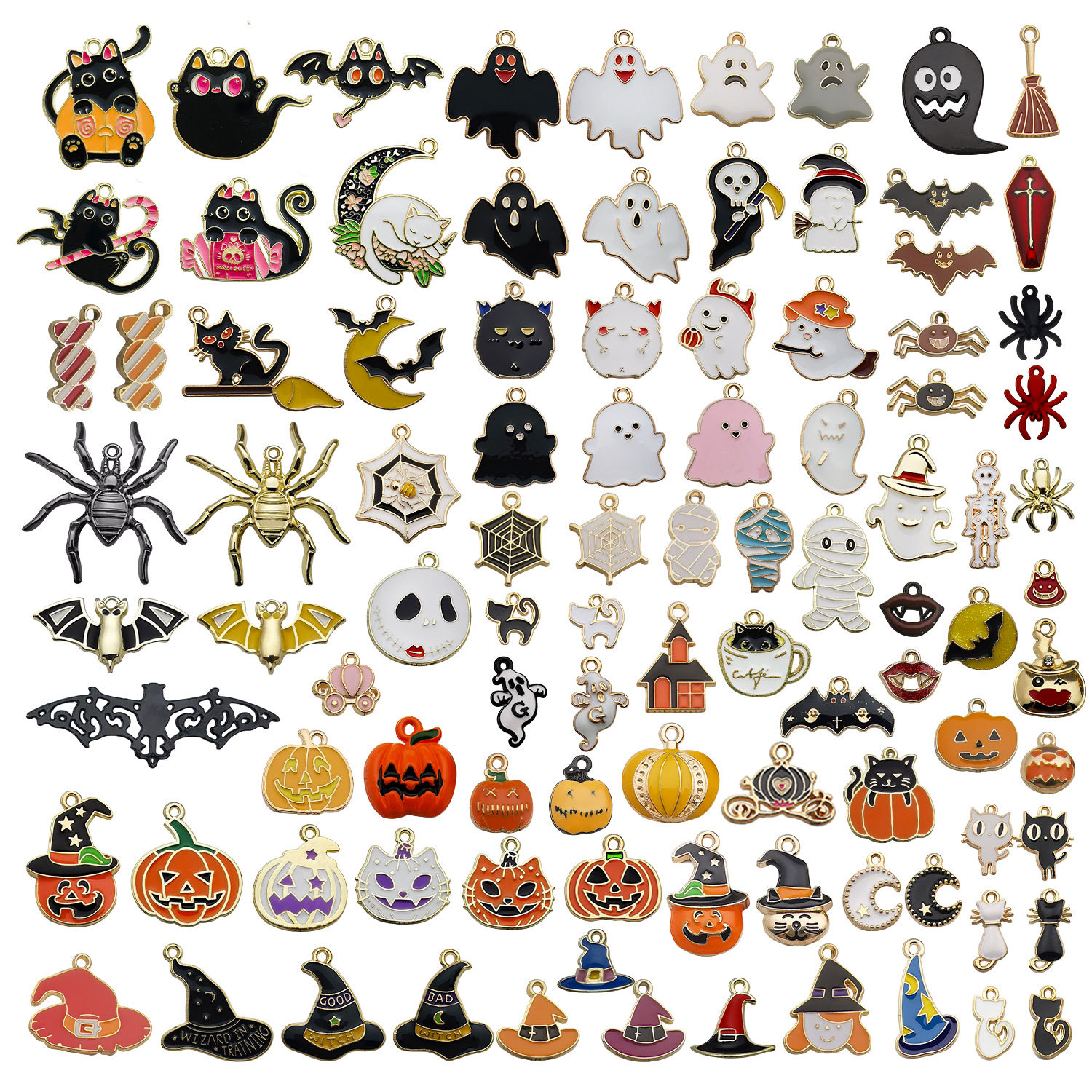 2g Weight Pendant Jewelry Making Type 10 * 23mm, 12 * 15mm, 18 * 20mm Jewelry Making Size DIY Jewelry Accessories Classification 1 Piece Quantity Alloy Material Halloween Festival Pumpkin, Spider, Ghost Pattern Enamel Design Cute Style 1 Piece 10 * 23mm 12 * 15mm 18 * 20mm Alloy Pumpkin Spider Ghost Pendant 无
