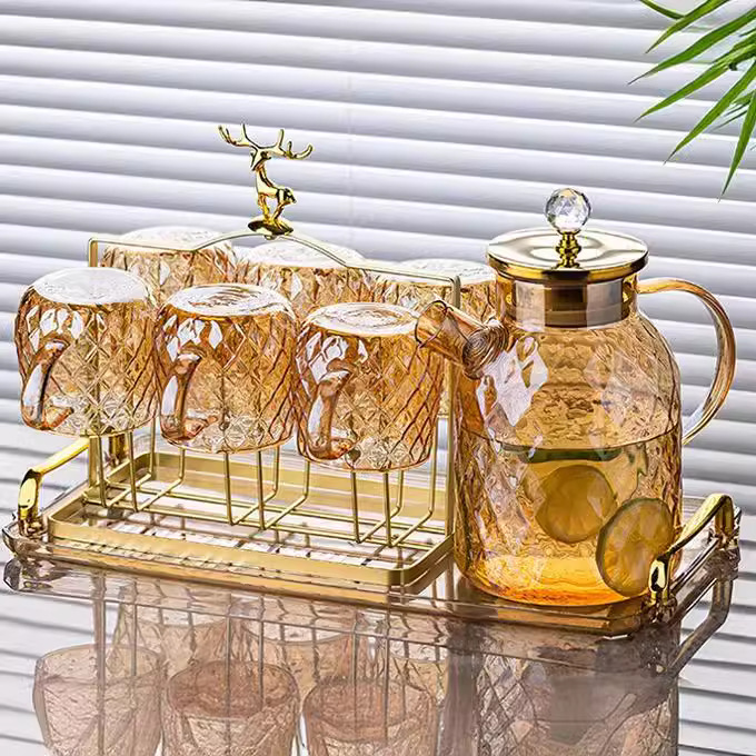 Deli Diamond янтарный чайник с молотком стеклянный чайник