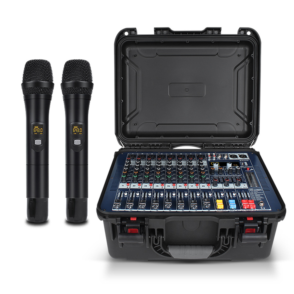 FA-800手提调音台专业演出带蓝牙家用无线麦克风一拖二大功率功放