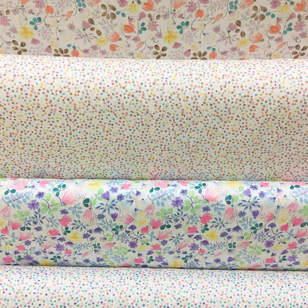 批发桌布小花全棉斜纹印花碎花卡通纯棉罩衣布料宝宝棉服窄幅斜纹