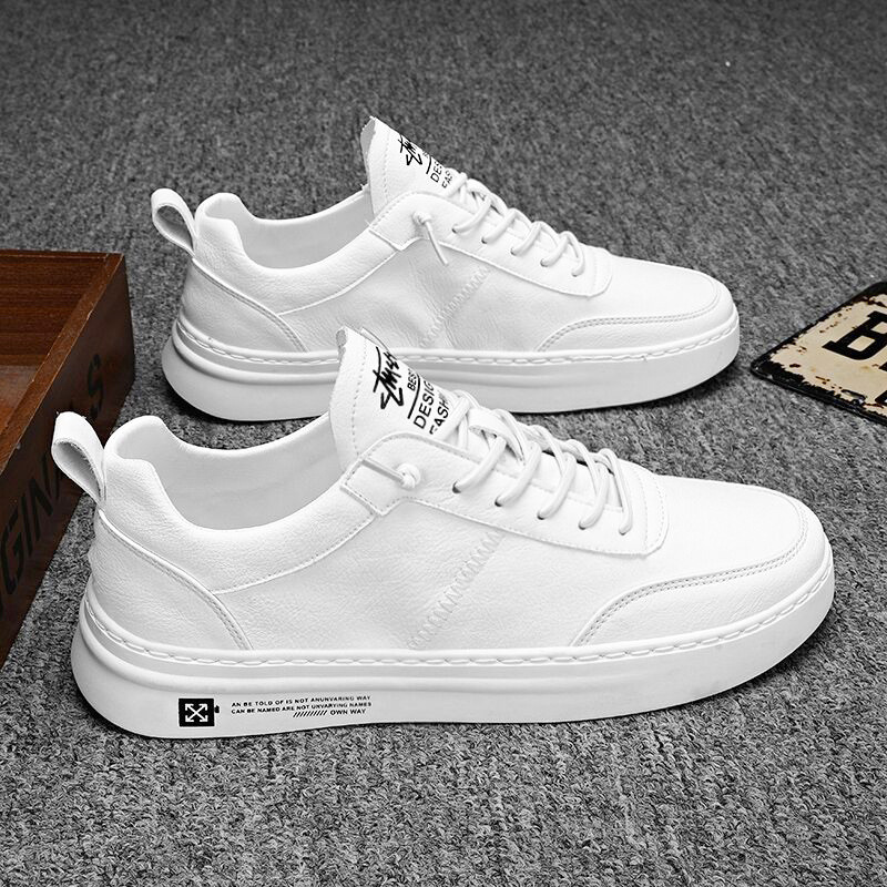 Zapatos de hombre primavera 2024 nuevos zapatos blancos zapatos casuales de cuero para hombre zapatos perezosos de un pie zapatos deportivos de moda