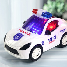 新款电动警察车炫彩灯光音乐万向行驶小汽车模型玩具礼品批发地摊