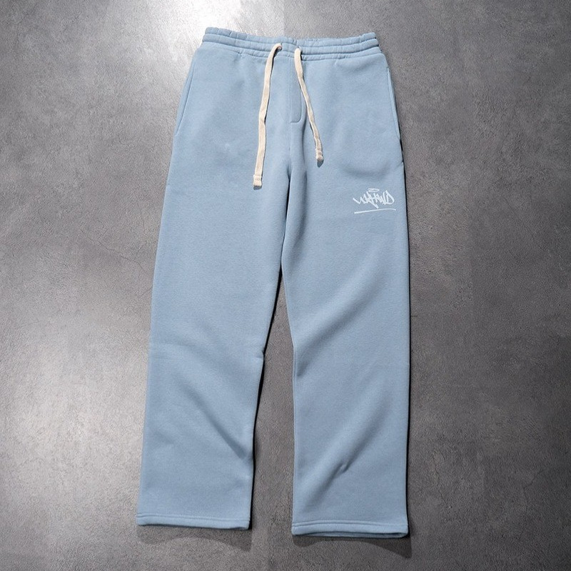Unisex Fleece-Lined Wide-Leg Pants With Custom Logo Print – Trendy Drawstring Joggers, Loose Fit, Warm & Stylish, S-XXXL (Black/Grey/Blue/Red/White)_viptrois.com