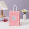 Winter hydrolate, handheld crystal, fashionable linen bag, universal storage bag, with snowflakes