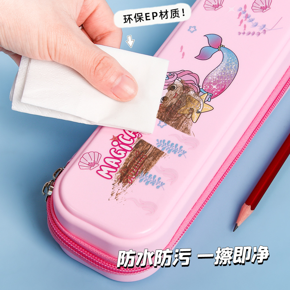 Caja de lápices de dibujos animados para niños y niñas estilo ins escuela primaria capacidad de alta capacidad estuche para lápices caja de papelería resistente al desgaste multifuncional de doble capa