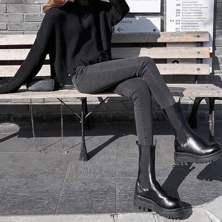 Black Grey Skinny Jeans Women's High Waist 2022 Autumn and Winter New Elastic Slim Slim Slim Tight Pencil Pants