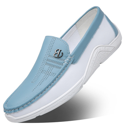 Spring Leisure Men's Leather Dabao Shoes Lazy One-Piece Driving Shoes Soft Face Youth Slip-On