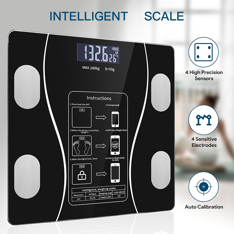 Cross-Border Foreign Trade Bluetooth Body Fat Health Smart Home Weight Scale for Men and Women Wholesale Electronic Scale Electronic Weighing Scale