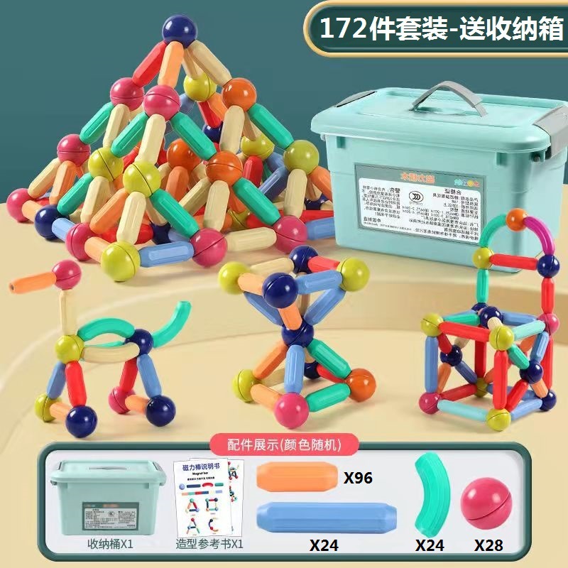 Juguete Magnético Infantil Tipo Varillas, Método Montessori para Educación Temprana y Creatividad - Juego de Construcción