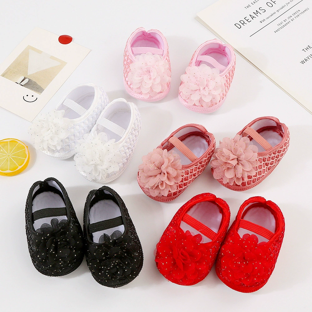 Children's shoes, footwear for new born, universal dress for early age for princess, 0-1 years, soft sole, flowered