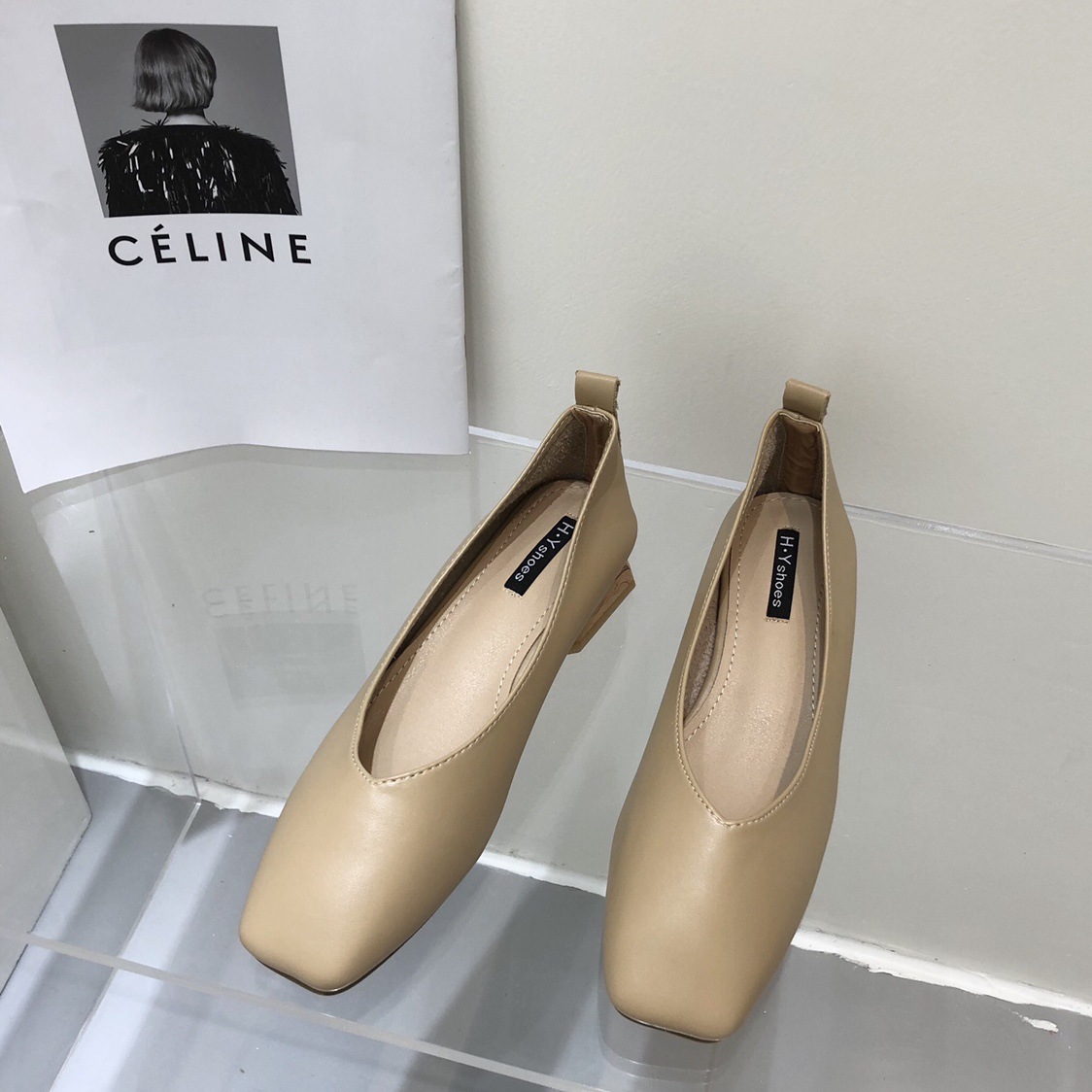 zapatos de tacón bajo de cuero suave de cabeza cuadrada nihaostyle ropa al por mayor NSHU69799