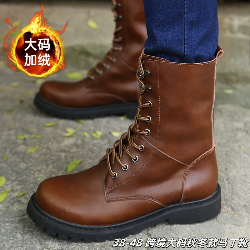 Мужские ботинки Knight Boots 2025, новые высокие черные кожаные ботинки с длинным голенищем, мужская обувь для пар, кожаные ботинки для одного мужчины и одной женщины