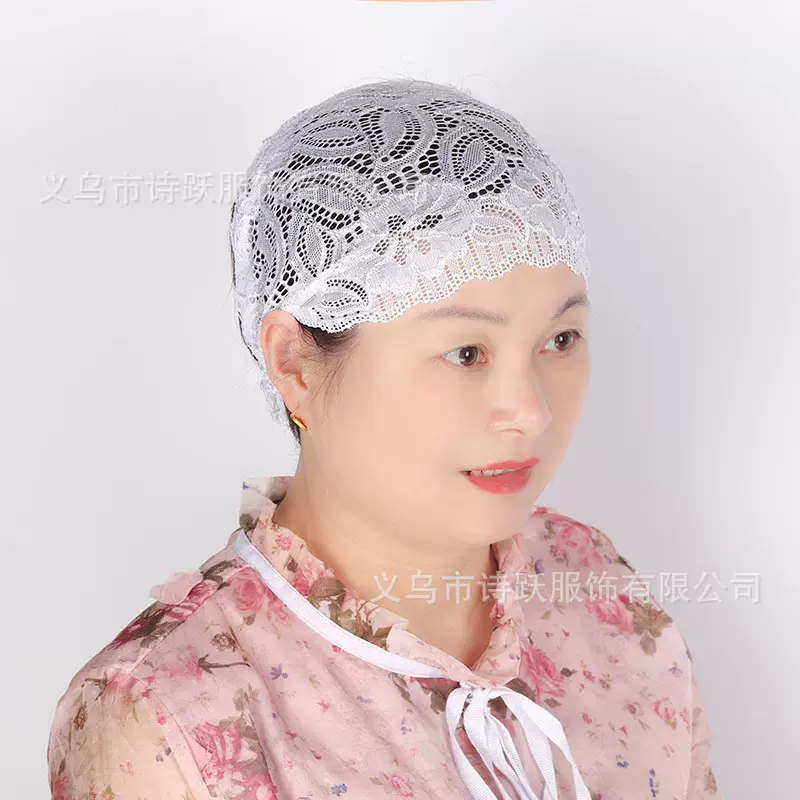 头巾四季通用 少女遮盖头巾帽子 时尚蕾丝头巾装饰帽厂家批发头套