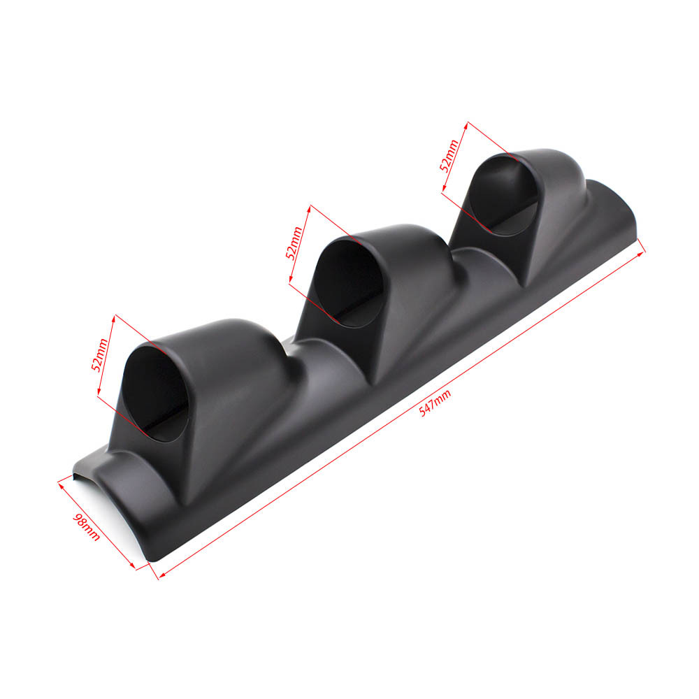 Car Modification Instrument Panel Cover 2inch Black Carbon Pattern 52mm Single Hole Double Hole Triple Hole Instrument Cover Base Left Frame