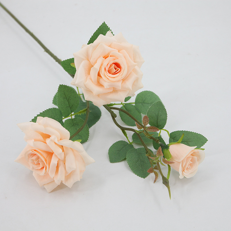 Rosa artificial sola sensación de múltiples cabezas rosa boda flor artificial sala de estar decoración tiro flor artificial flor de seda al por mayor