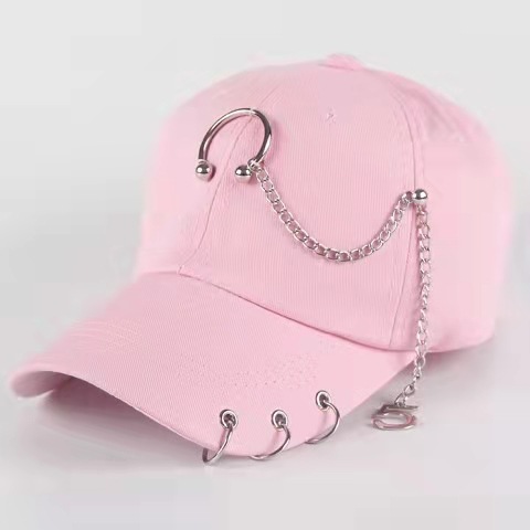 Unisex Hip-hop Streetwear Star Smiley Face Solid Color Metal Curved Eaves Baseball Cap display picture 2