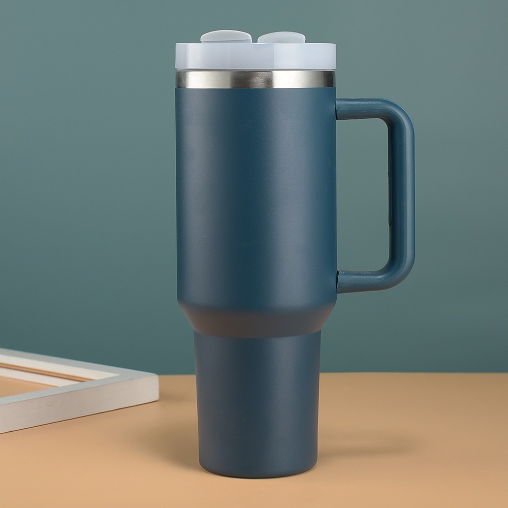 Taza Stanley 40oz doble capa vacío, gran capacidad portátil con mango gigante, para automóvil y hogar.