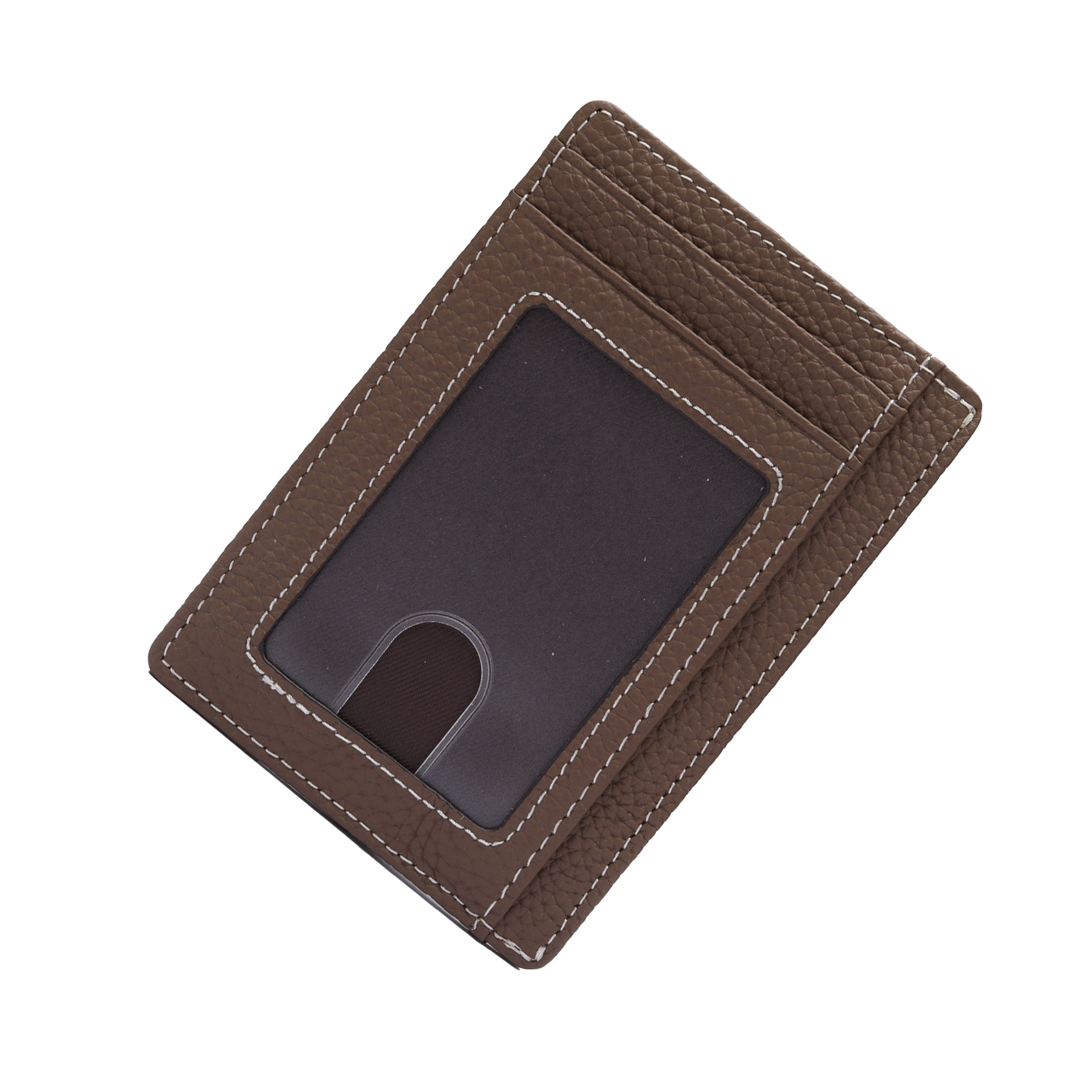 Amazon One Piece Multi-Function ID Bag RFID ultra-delgado anti-robo tarjeta de deslizamiento bolsa de tarjeta de cuero estampado de litchi