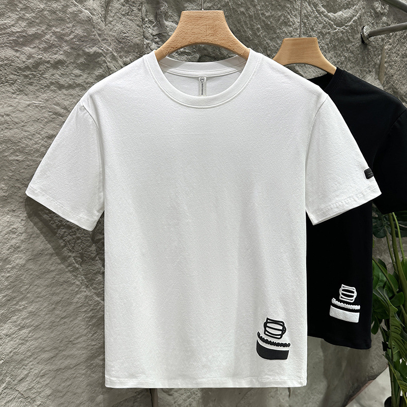 2026 Summer New Men's T-Shirt, Short-Sleeved, Loose and Comfortable, with Patterned Icons, Fashionable, Versatile, and a Must-Have for Trendy Trends