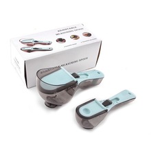 创意可调节量勺厨房烘焙烹饪调味盐糖味精咖啡带盖定量勺子带刻度