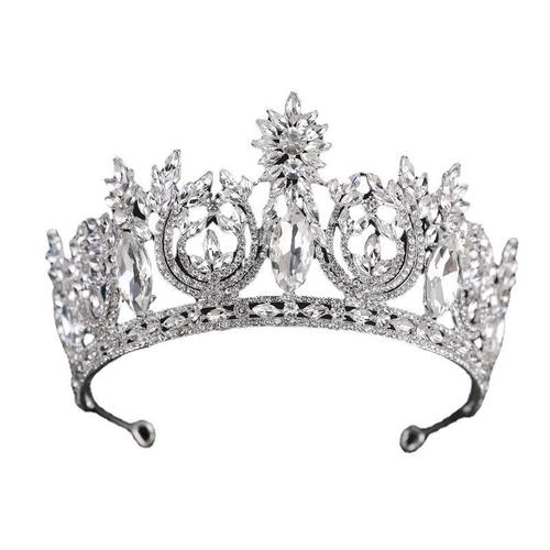 Cross-border European and American luxury bridal crown hair accessories crystal headband alloy hair crown atmospheric wedding accessories ball crown