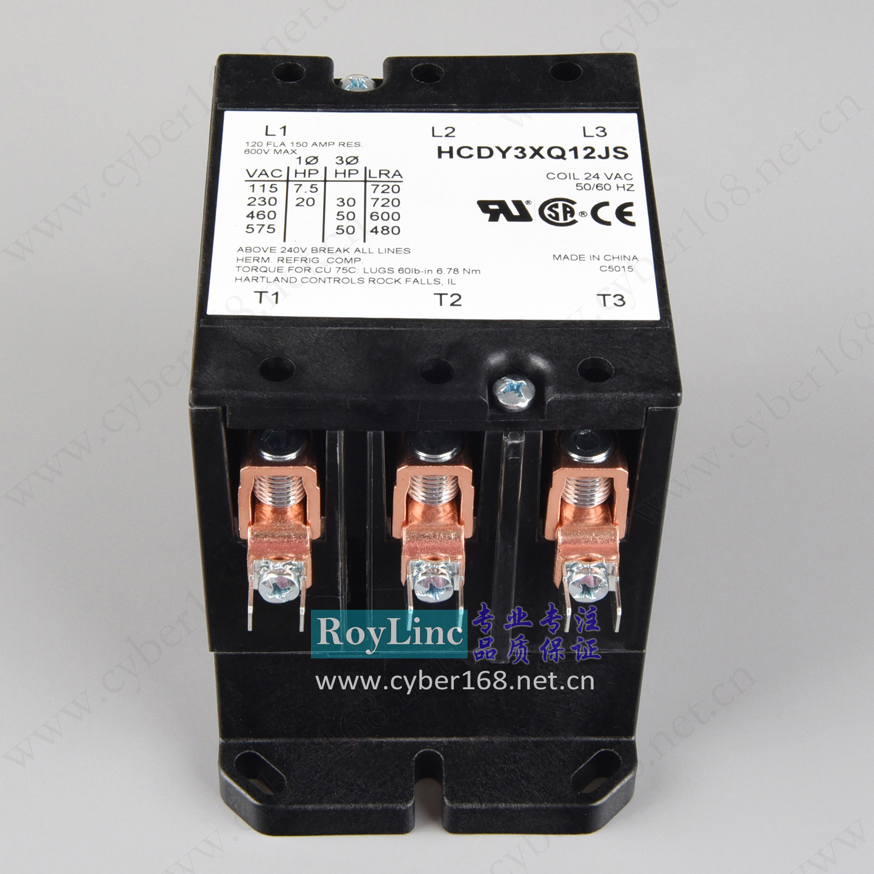 24V 120A HCDY3XQ12JS UL 等离子切割机焊机美式三相交流接触器