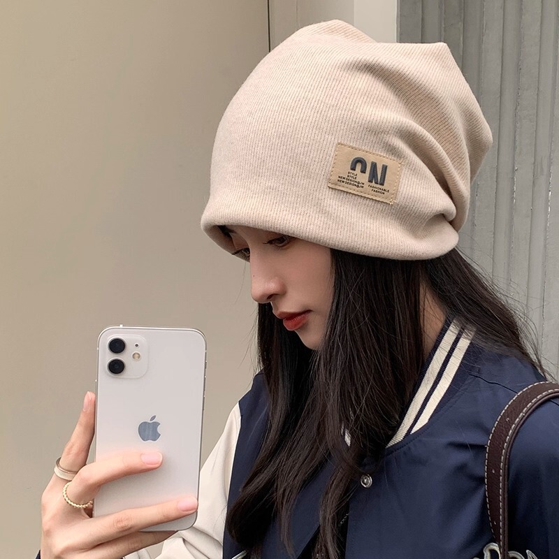 网红堆堆帽女秋冬季产后月子帽百搭显脸小针织毛线保暖包头冷帽子|undefined