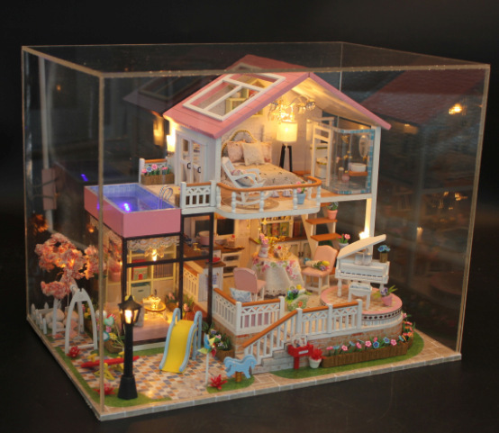 Hon Da diy キャビン 3D 立体モデル大型ヴィラ手作りクリエイティブハウスモデル誕生日ギフト|undefined