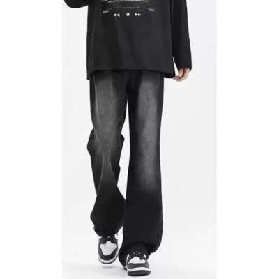 Men's Flared Jeans Gradient Casual Straight Slim Fit Spring and Autumn American High Street Trendy Versatile Height-Enhancing Pants