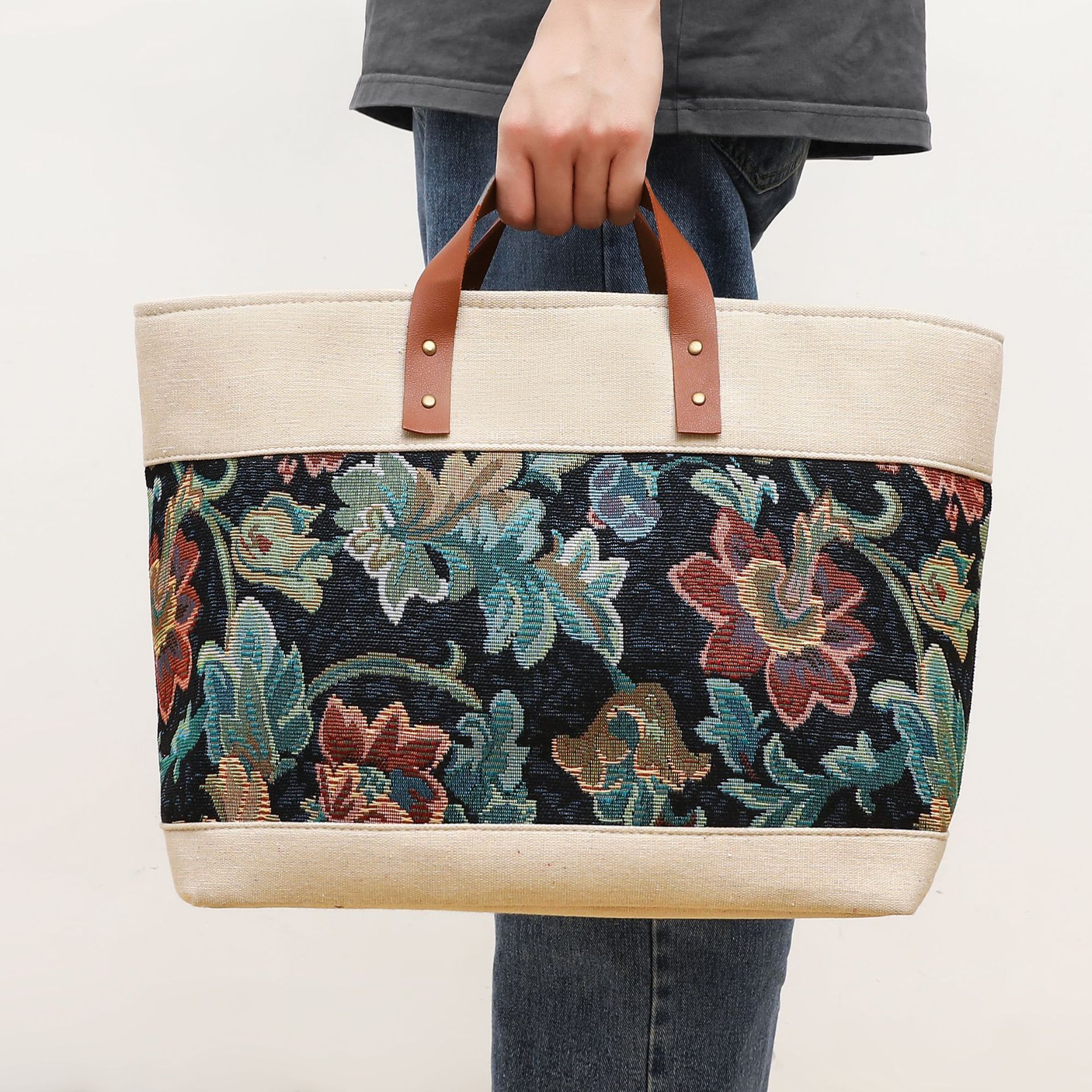 S사이즈-블랙플라워(37*18.5*32cm)