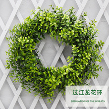 仿真綠植過江龍吊頂門飾家居假花壁掛裝飾植物婚慶塑料花聖誕花環