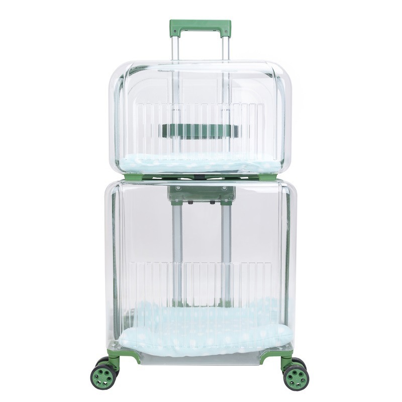 305306 Pet Outing Trolley Box Collection Portable Car-Mounted Double-Layer Transparent Breathable Space Capsule Travel