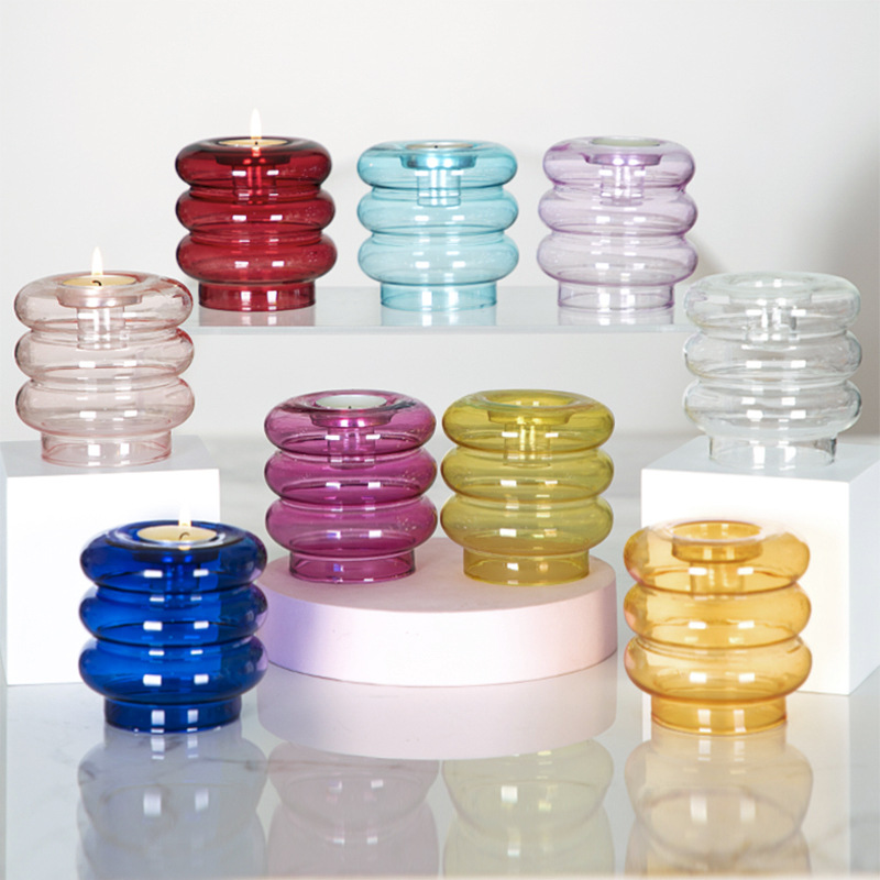 Retro creativo simple moderno cristal candelabro hogar sala de estar comedor Mesa romántica con velas adornos