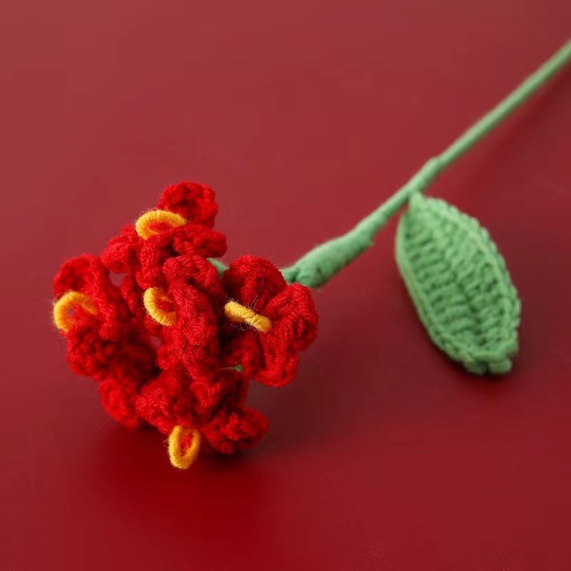 教師の日のプレゼントヒマワリの毛糸の花の手作りの毛糸のメリヤスは花の教師の日の花束の完成品をシミュレーションします。|undefined