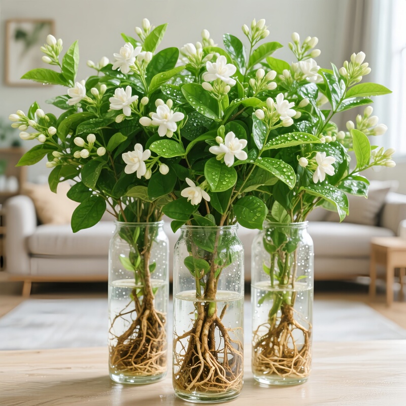 Jasmine Hydroponic Plants, Florals and Green Plants, Indoor Potted Plants, Four-Season Living Room, Office Desktop Flower Bonsai