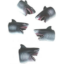 现货搪胶创意鲨鱼手指玩偶节日解压搞怪软胶玩具游戏互动道具